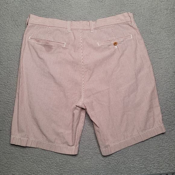 J. Crew Shorts Mens 34 Brown White Stripes Seersucker Preppy Casual Vacation - Picture 2 of 8